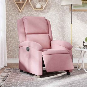Sillón reclinable eléctrico de terciopelo rosa en Sillones | Comprar online en Foru.es
