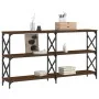 Oak brown engineered wood console table 200x28x80.5 cm by , Side tables - Ref: Foro24-835433, Price: 66,94 €, Discount: %