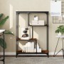 Estantería madera de ingeniería acero roble ahumado 81x36x115cm de , Librerías y estanterías - Ref: Foro24-835406, Precio: 48...