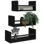 Estantes de pared con barras 3 pzas madera de ingeniería negro de , Estantes y estanterías - Ref: Foro24-835444, Precio: 23,0...