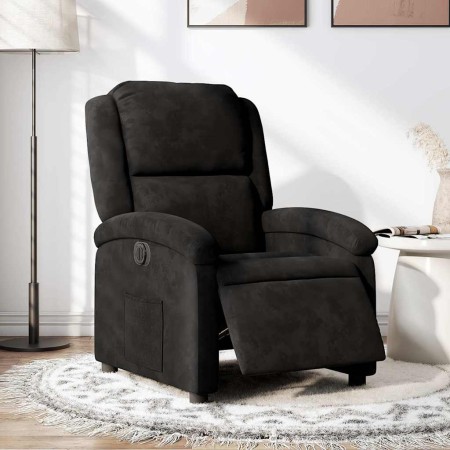 Sillón reclinable eléctrico de terciopelo negro en Sillones | Comprar online en Foru.es