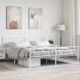 Estructura cama metal con cabecero y pie cama blanco 193x203 cm de , Camas y somieres - Ref: Foro24-372252, Precio: 117,76 €,...