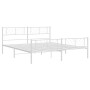 Estructura cama metal con cabecero y pie cama blanco 193x203 cm de , Camas y somieres - Ref: Foro24-372252, Precio: 117,76 €,...