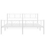 Estructura cama metal con cabecero y pie cama blanco 193x203 cm de , Camas y somieres - Ref: Foro24-372252, Precio: 117,76 €,...