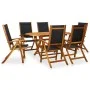 Set de comedor de jardín 7 piezas madera maciza de acacia de vidaXL, Conjuntos de jardín - Ref: Foro24-41748, Precio: 546,16 ...
