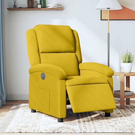 Sillón reclinable eléctrico de terciopelo amarillo en Sillones | Comprar online en Foru.es