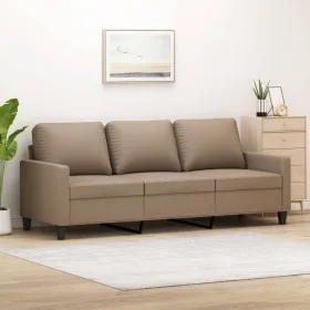 Sofá de 3 plazas de cuero sintético color capuchino 180 cm de , Sofás - Ref: Foro24-359146, Precio: 255,55 €, Descuento: %