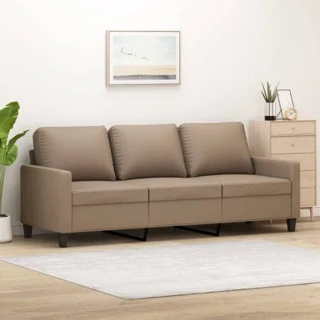 Sofá de 3 plazas de cuero sintético color capuchino 180 cm de , Sofás - Ref: Foro24-359146, Precio: 255,55 €, Descuento: %