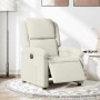 Sillón reclinable eléctrico de terciopelo blanco crema en Sillones | Comprar online en Foru.es