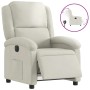Sillón reclinable eléctrico de terciopelo blanco crema en Sillones | Comprar online en Foru.es