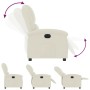 Sillón reclinable eléctrico de terciopelo blanco crema en Sillones | Comprar online en Foru.es