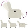 Sillón reclinable eléctrico de terciopelo blanco crema en Sillones | Comprar online en Foru.es