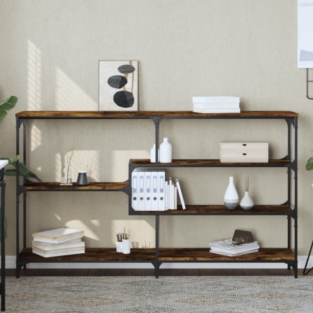 Mesa consola madera de ingeniería roble ahumado 160x32x95 cm de , Mesas auxiliares - Ref: Foro24-833957, Precio: 86,21 €, Des...