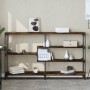 Mesa consola madera de ingeniería roble ahumado 160x32x95 cm de , Mesas auxiliares - Ref: Foro24-833957, Precio: 86,21 €, Des...