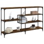 Mesa consola madera de ingeniería roble ahumado 160x32x95 cm de , Mesas auxiliares - Ref: Foro24-833957, Precio: 86,21 €, Des...