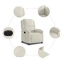 Sillón reclinable eléctrico de terciopelo blanco crema en Sillones | Comprar online en Foru.es