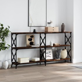 Mesa consola madera de ingeniería roble ahumado 200x28x80,5 cm de , Mesas auxiliares - Ref: Foro24-835431, Precio: 70,48 €, D...