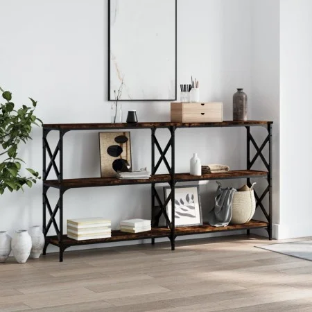Konsole aus geräucherter Eichen-Ingenieurholz 200x28x80,5 cm. von , Seitentische - Ref: Foro24-835431, Preis: 69,84 €, Rabatt: %