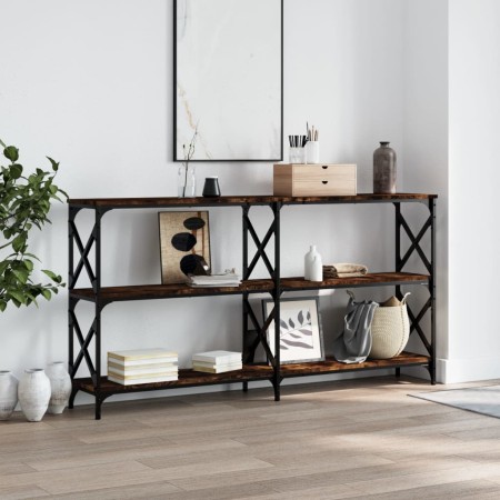 Mesa consola madera de ingeniería roble ahumado 200x28x80,5 cm de , Mesas auxiliares - Ref: Foro24-835431, Precio: 70,48 €, D...
