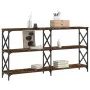 Konsole aus geräucherter Eichen-Ingenieurholz 200x28x80,5 cm. von , Seitentische - Ref: Foro24-835431, Preis: 69,84 €, Rabatt: %