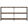 Konsole aus geräucherter Eichen-Ingenieurholz 200x28x80,5 cm. von , Seitentische - Ref: Foro24-835431, Preis: 69,84 €, Rabatt: %