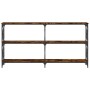 Mesa consola madera de ingeniería roble ahumado 200x28x80,5 cm de , Mesas auxiliares - Ref: Foro24-835431, Precio: 70,48 €, D...