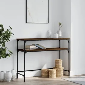 Mesa consola madera de ingeniería marrón roble 100x35,5x75 cm by , Side tables - Ref: Foro24-834049, Price: 48,71 €, Discount: %