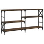 Mesa consola madera de ingeniería roble ahumado 150x29x76,5 cm de , Mesas auxiliares - Ref: Foro24-835471, Precio: 72,22 €, D...