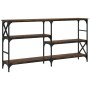 Mesa consola madera de ingeniería roble ahumado 150x29x76,5 cm de , Mesas auxiliares - Ref: Foro24-835471, Precio: 72,22 €, D...