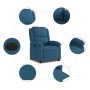 Sillón reclinable eléctrico terciopelo azul en Sillones | Comprar online en Foru.es