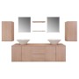 Conjunto de muebles de baño y lavabo 9 piezas beige de vidaXL, Muebles de baño - Ref: Foro24-272230, Precio: 362,59 €, Descue...