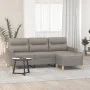 Sofá de 3 plazas con taburete de tela gris taupe 180 cm de , Sofás - Ref: Foro24-3201080, Precio: 303,66 €, Descuento: %