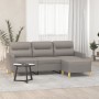 Sofá de 3 plazas con taburete de tela gris taupe 180 cm de , Sofás - Ref: Foro24-3201080, Precio: 306,92 €, Descuento: %