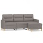 Sofá de 3 plazas con taburete de tela gris taupe 180 cm de , Sofás - Ref: Foro24-3201080, Precio: 306,92 €, Descuento: %