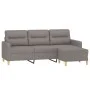 Sofá de 3 plazas con taburete de tela gris taupe 180 cm de , Sofás - Ref: Foro24-3201080, Precio: 303,66 €, Descuento: %