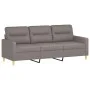 Sofá de 3 plazas con taburete de tela gris taupe 180 cm de , Sofás - Ref: Foro24-3201080, Precio: 303,66 €, Descuento: %