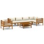 Muebles de jardín 7 pzas cojines crema madera maciza de acacia de , Conjuntos de jardín - Ref: Foro24-3086954, Precio: 1,00 €...