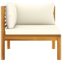 Muebles de jardín 7 pzas cojines crema madera maciza de acacia de , Conjuntos de jardín - Ref: Foro24-3086954, Precio: 1,00 €...