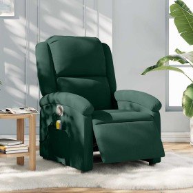 Sillón reclinable de masaje eléctrico terciopelo verde oscuro en Sillones | Comprar online en Foru.es