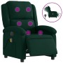 Sillón reclinable de masaje eléctrico terciopelo verde oscuro en Sillones | Comprar online en Foru.es