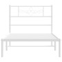 Estructura de cama de metal con cabecero blanco 100x190 cm de , Camas y somieres - Ref: Foro24-355310, Precio: 65,97 €, Descu...
