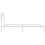 Estructura de cama de metal con cabecero blanco 100x190 cm de , Camas y somieres - Ref: Foro24-355310, Precio: 65,97 €, Descu...