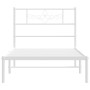Estructura de cama de metal con cabecero blanco 75x190 cm de , Camas y somieres - Ref: Foro24-355306, Precio: 60,68 €, Descue...
