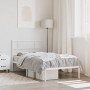 Estructura de cama de metal con cabecero blanco 107x203 cm de , Camas y somieres - Ref: Foro24-355312, Precio: 69,36 €, Descu...