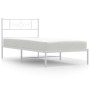 Estructura de cama de metal con cabecero blanco 107x203 cm de , Camas y somieres - Ref: Foro24-355312, Precio: 69,36 €, Descu...