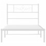 Estructura de cama de metal con cabecero blanco 107x203 cm de , Camas y somieres - Ref: Foro24-355312, Precio: 69,36 €, Descu...