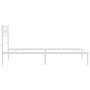 Estructura de cama de metal con cabecero blanco 107x203 cm de , Camas y somieres - Ref: Foro24-355312, Precio: 69,36 €, Descu...