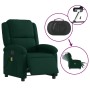 Sillón reclinable de masaje eléctrico terciopelo verde oscuro en Sillones | Comprar online en Foru.es