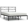 Estructura de cama con cabecero metal negro 120x200 cm de , Camas y somieres - Ref: Foro24-355461, Precio: 96,88 €, Descuento: %
