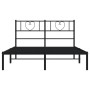 Estructura de cama con cabecero metal negro 120x200 cm de , Camas y somieres - Ref: Foro24-355461, Precio: 96,88 €, Descuento: %